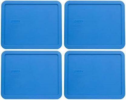 Pyrex 7212-PC Marine Blue Plastic Rectangle Replacement Storage Lid, Made In USA - 2 Pack