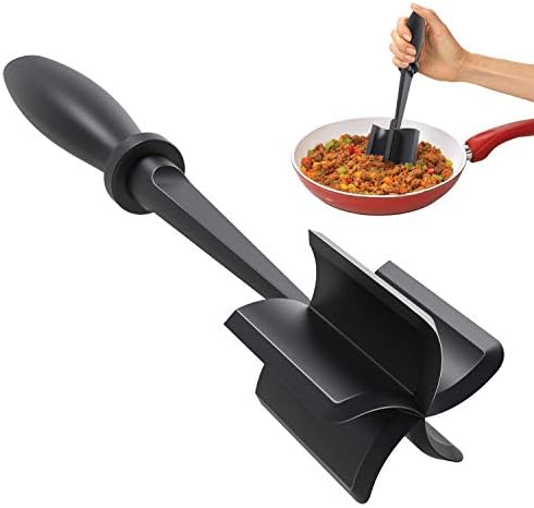  Eat Chopper, Heat Resistant Meat Masher For Ground Beef, Hamburger Meat, 5 Curve Blade Hamburger Chopper, Ground Meat Smasher Ground Beef Chopper, Mix And Chop Kitchen Tool & Meat Browning Utensil