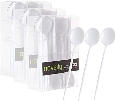  Novelty Modern Flatware, Cutlery, Disposable Plastic Salad Forks Luxury White 32 Count