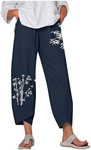  Kingspinner Capri Pants For Women Dressy Casual Patchwark Harem Pants Tapered Ankle Capris Trousers