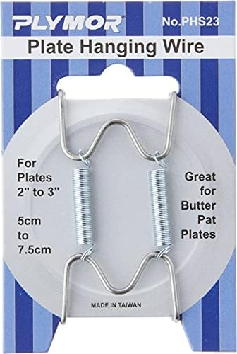  Plymor Shiny Gold Finish Wall Mountable Plate Hanger, 3.5" H X 2.5" W X 0.375" D (For Plates 2" - 3"), Pack Of 2
