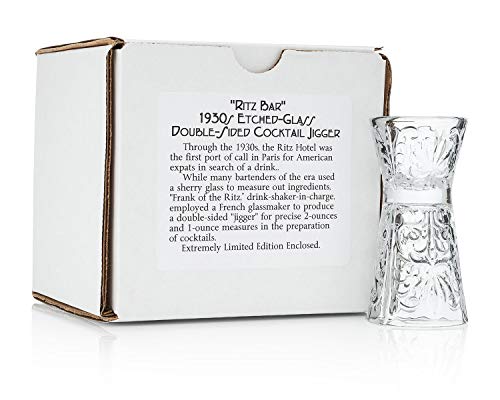  "Old Ritz" 1930s Etched-Crystal Double Cocktail Jigger (Gift Box Collection)