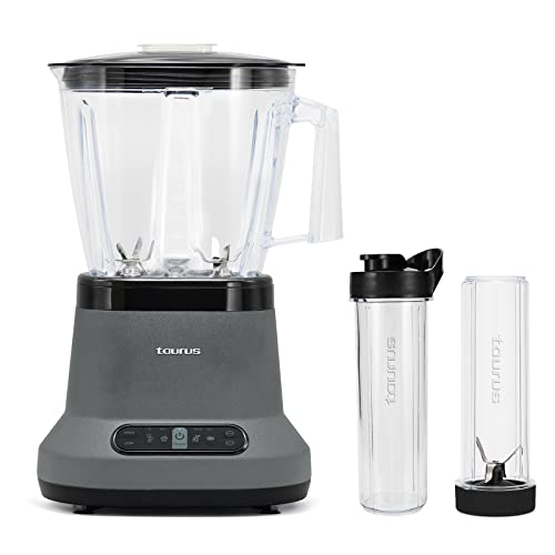 Taurus | Blaze| Maximun Power Per Two| 80 Oz Jar| 4 Presets Functions| Powerful 1500 W| 2 Motors| 2 Times More Durable| Blender And 2 Bottles 2 Go!|
