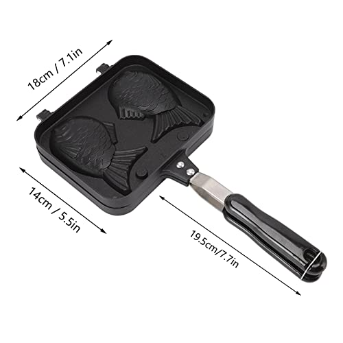  CHICIRIS Taiyaki Pan, Japanese Taiyaki Fish Waffle Maker Nonstick Cake Pan Pancake Double Pan, 7.1 X 5.5