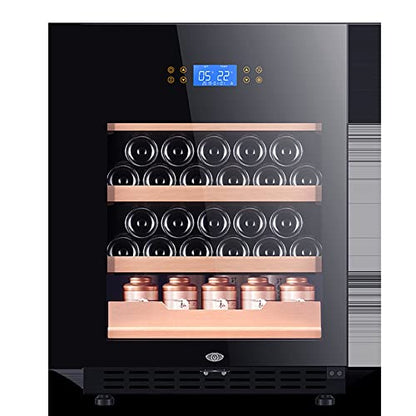  Wine Cooler Wine And Beverage Refrigerator - With Glass Front Door - Beer Wine Soda And Drink Mini Fridge - Bar Drinks Fridge Dual Zone