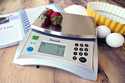  Pana V136 Large Volume Measuring Kitchen/Baking/Cooking Scale, Preprogrammed With Over 500 Ingredients, LCD Digital Display, 13lb Capacity, Universal, Light Grey