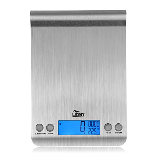  Digital Kitchen Scale Ultra Slim Multifunction Stainless Steel Hook Design Food Scale 11lb 5kg With Back-Lit LCD Display Ideal For Measuring Ingredients And Liquids