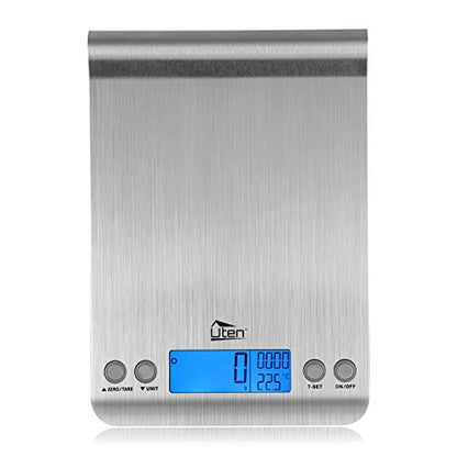  Digital Kitchen Scale Ultra Slim Multifunction Stainless Steel Hook Design Food Scale 11lb 5kg With Back-Lit LCD Display Ideal For Measuring Ingredients And Liquids