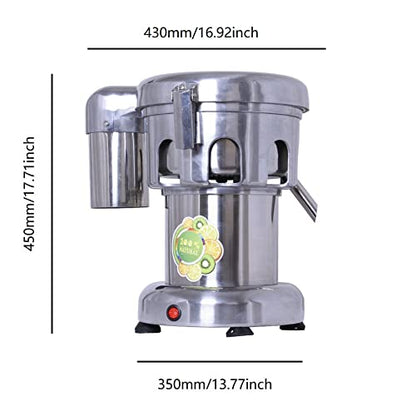  370W 110V Electric Juice Extractor Commercial Juicer Extractor Machine Fruit Stainless Steel Juice Extractor Vegetable Orange Juicer Extractor - Juice & Residue Separated