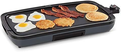 Dash Deluxe Everyday Electric Griddle With Dishwasher Safe Removable Nonstick Cooking Plate For Pancakes, Burgers, Eggs And More, Includes Drip Tray + Recipe Book, 20” X 10.5”, 1500-Watt - Aqua