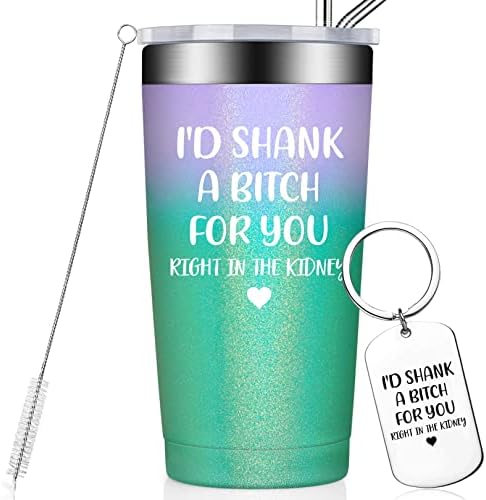  Best Friend Gift For Women - Funny Friendship Birthday Gifts For Friends Female, Bestie, BFF - Sister Gifts From Sister - 20oz Vacuum Insulated Wine Tumbler With Keychain