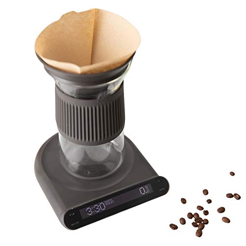  Coffee Scale With Timer & Recipe Guide, Backlit LCD, Black