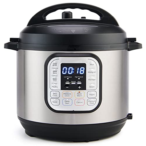  7-in-1 Electric Pressure Cooker With Easy-Release Steam Switch, Slow Cooker, Rice Cooker, Steamer, Sauté, Yogurt Maker, Warmer & Sterilizer, Stainless Steel