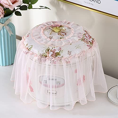  Luchike 2 Pcs Printed Lace Dust Cover For Pressure Cooker Round Cloth Cover For Rice Cooker Home Decorative Rice Cooker Accessories Red
