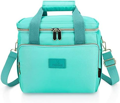  Insulated Lunch Bag For Women/Men, 12L (18 Cans) Leakproof Lunch Box For Adults, Womens Lunch Bag For Work, Reusable Lunch Cooler Tote Bag With Shoulder Strap, Green