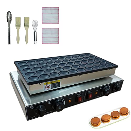  50 Holes Dutch Pancake Maker, Non-stick Dorayaki Maker, Commercial Electric Mini Pancake Iron Muffin Machine - For Bakery Home Kitchen Restaurant Snack Bar (US Plug 110V)