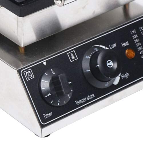  Electric Waffle Maker Machine 2000W, 4 Slice Nonstick Waffle Maker, Commercial Stainless Steel Square Waffle Maker, Temperature And Time Control, For Restaurant Bakeries Snack Bar Home, 50~300℃