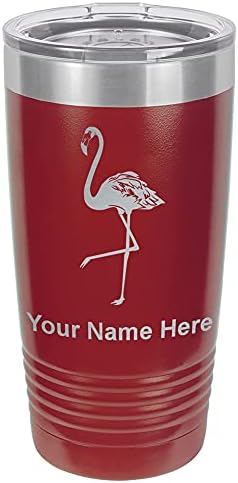  20oz Vacuum Insulated Tumbler Mug, Flamingo, Personalized Engraving Included (Coral)