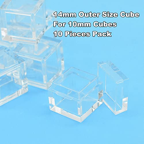  Acrylic Case For 10mm Element Cube Collection Clear Boxes Storage Small Size 14mm Element Cubes (For 10mm Cubes-10Pack)