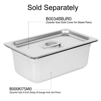  Quarter Size 4-Inch Deep 24 Gauge Anti Jam Pans
