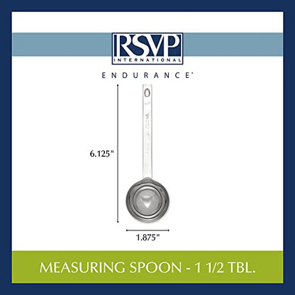  International Endurance Kitchen Collection Open Stock Measuring Spoon, Stainless Steel, Dishwasher Safe, 1.5-Tablespoon