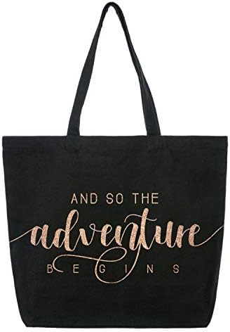  ELEGANTPARK Future The Mrs. EST. 2023 Personalized Bride Tote Wedding Bachelorette Bridal Shower Gifts Large Shoulder Bag Black With Champagne Glitter