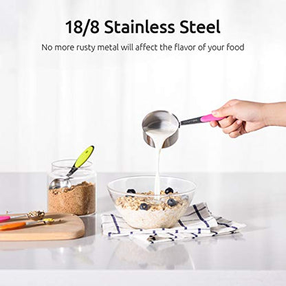  10 Piece Measuring Cups And Spoons Set In 18/8 Stainless Steel