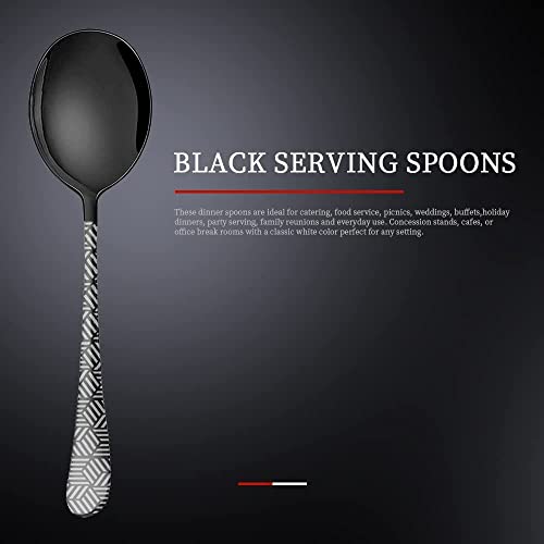  Serving Spoons Stainless Steel Slotted Spoons Large 8.7 Inches Utility Advanced Performance Skimmer Perforated Slotted Spoons Buffet Cooking LONGAIXIN