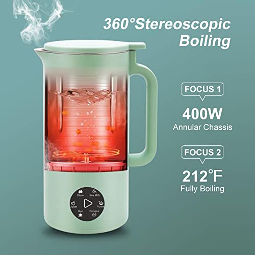  Ni Soybean Milk Maker, Portable Soy Milk Machine With 6 Functions, Juicer Maker, Free Filtering, Self Cleaning And 110V For Household (White-)