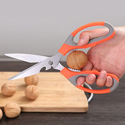  Kitchen Shears Ultra Sharp Stainless Steel Multifunctional Stainless Steel Kitchen Detachable Shears Heavy Duty Meat Scissors Fish Herbs Stainless Steel Kitchen (As Shown, One Size)