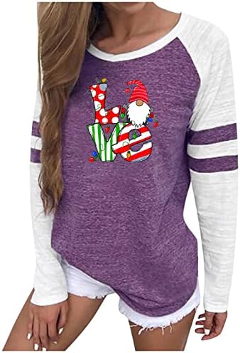  Womens Causal Loose Crewneck Cute Fashion Sweatshirts Long Sleeve Christmas Print Loose Tops Pullover Top Streetwear