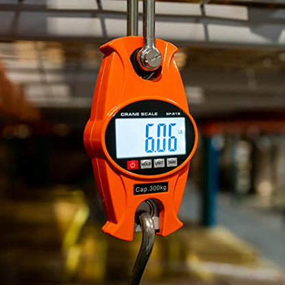  Digital Hanging Scale 660 Lb Hook Mini Crane Scale In Orange – For Lamb, Calf, Fishing, Hunting Weight