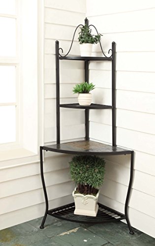  4D Concepts Corner Baker's Rack With Slate Top, Metal/Slate