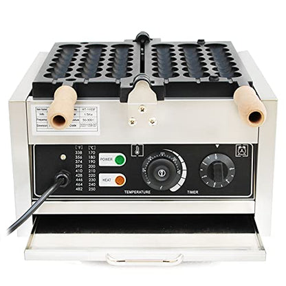  1500W Commercial Stainless Electric Bubble Skewer Waffle Ball Machine Nonstick Waffle Balls Maker Iron With Temperature Control,for Home Kitchen Snack