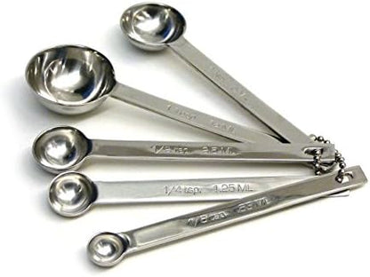  Endurance Stainless Steel Spice Measuring Spoons, Set Of 6 | 1/8 Tsp To 1 Tbsp Measurements | Nest For Easy Storage | Dishwasher Safe | Dry Or Liquid | Baking Or Cooking