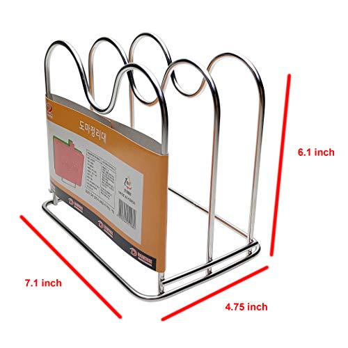  Stainless Steel Wire Cutting Board Holder, Cutting Board Rack Organizer Kitchen With 2 Sectional