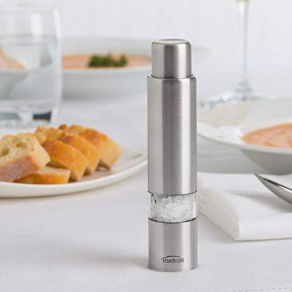  Stainless Steel 6 Inch One-Hand Thumb Mill Salt Grinder, 6", Silver