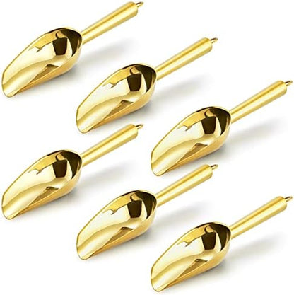  Mini Scoop, E-far 3 Ounce Stainless Steel Kitchen Utility Scoops, Ideal For Candy/Ice Cube/Flour/Sugar/Coffee Bean/Protein Powder, Food Grade & Anti Rust, Easy Clean & Dishwasher Safe (4 Pack)