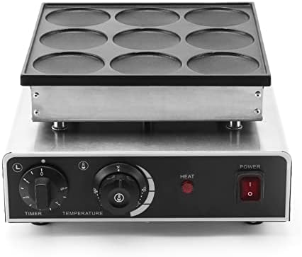  Mini Pancakes Maker, Stainless Steel Mini Dutch Pancake Maker 25 Holes Electric Dorayaki Maker 950W Rapid Heating Non-Stick Surface Waffle Maker For Bakery Home Kitchen Restaurant Snack Bar (12.99x12.68x6.69inch)
