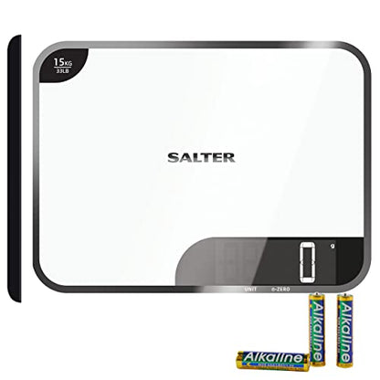  Salter 1079 WHDR Kitchen Scale, Chrome, Silver, 37x28x4 Cm