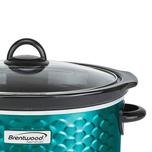  SC-140BL Slow Cooker Scallop Pattern, 4.5 Quart, Blue