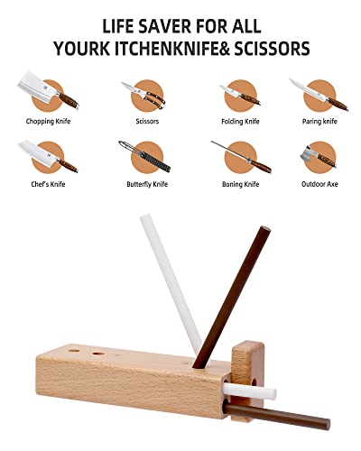  4-Rod Turn Box, Ceramic Sharpener Rod From Kitchen Sharpening Tool, Portable Manual Ceramic Sharpening Rod