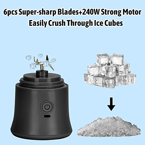  20 Oz Portable Blender For Shakes And Smoothies, TOPESCT Personal Size Blender USB Rechargeable, Strong Cutting Power With 6 Ultra-sharp Blades For Travel, Office & Sports (Black)