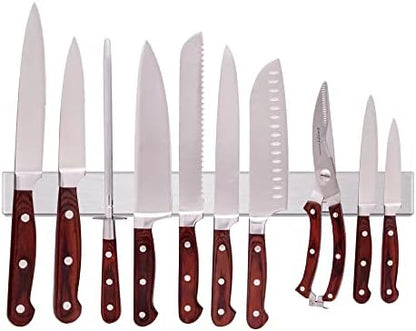  Magnetic Knife Holder For Wall - 16 Inch Powerful Stainless Steel Kitchen Knife Magnetic Strip - Use As Magnetic Knife Holder, Knife Organizer, Knife Rack, Knife Bar And Tool Holder By Greatful Home
