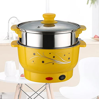  Electric Food Steamer Electric Hot Pot Stainless Steel Cooker Steamer Multi-Function Pot Dumpling Noodles Cooker Steamer For Kitchen(24cm UK Plug) Baby Food Steamer