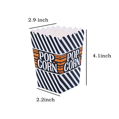  Black Popcorn Boxes - Paper Popcorn Box - Small Movie Theater Popcorn Containers, Carnival Circus Party Supplies,Pack Of 36