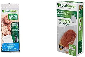 FoodSaver OodSaver 1-Gallon Vacuum Zipper Bags, 12 Count, Multi