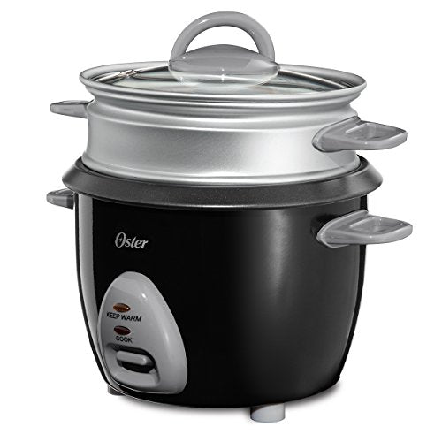 Oster® 6-Cup Rice Cooker With Steam Tray, Black (CKSTRCMS65)
