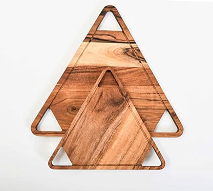  Organic Acacia Kitchen Cutting Chopping Board Platter Wine Holder With Handles For Butcher Block Cheese And Vegetables Fruit & Salad (Butterfly Board 11"L X 13"W)
