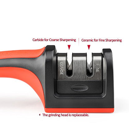  Two Stage Carbide & Ceramic Grit Kitchen Knife Sharpener T1206TC
